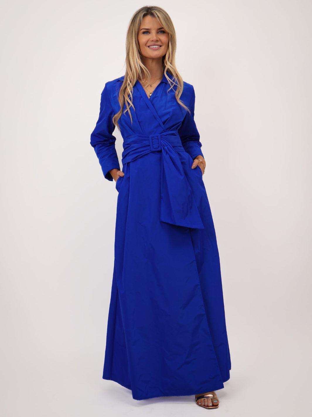 Kate & Pippa Penelope Tafetta Maxi Dress In Blue-Kate & Pippa Autumn/Winter Ladies Clothing