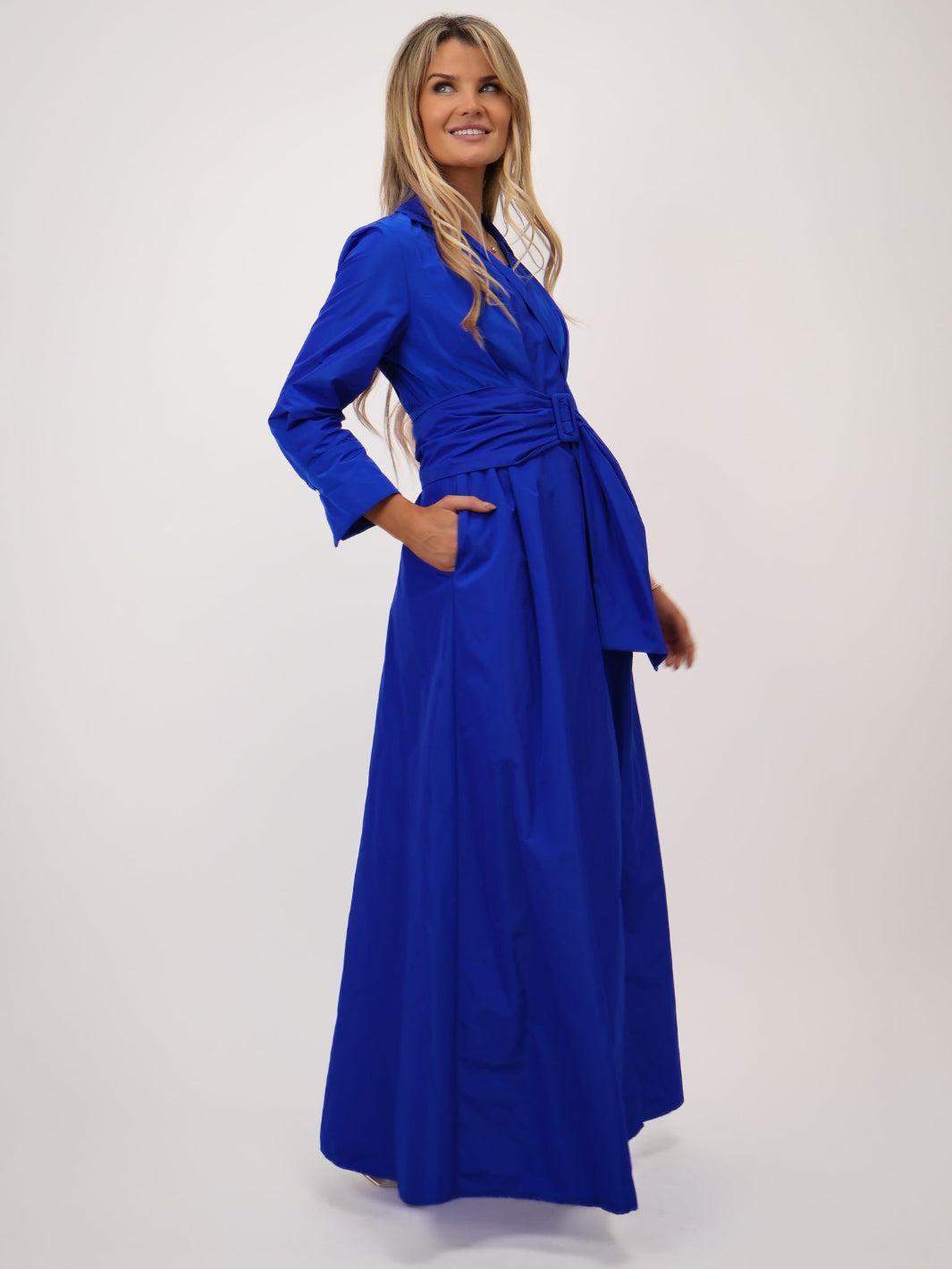 Kate & Pippa Penelope Tafetta Maxi Dress In Blue-Kate & Pippa Autumn/Winter Ladies Clothing