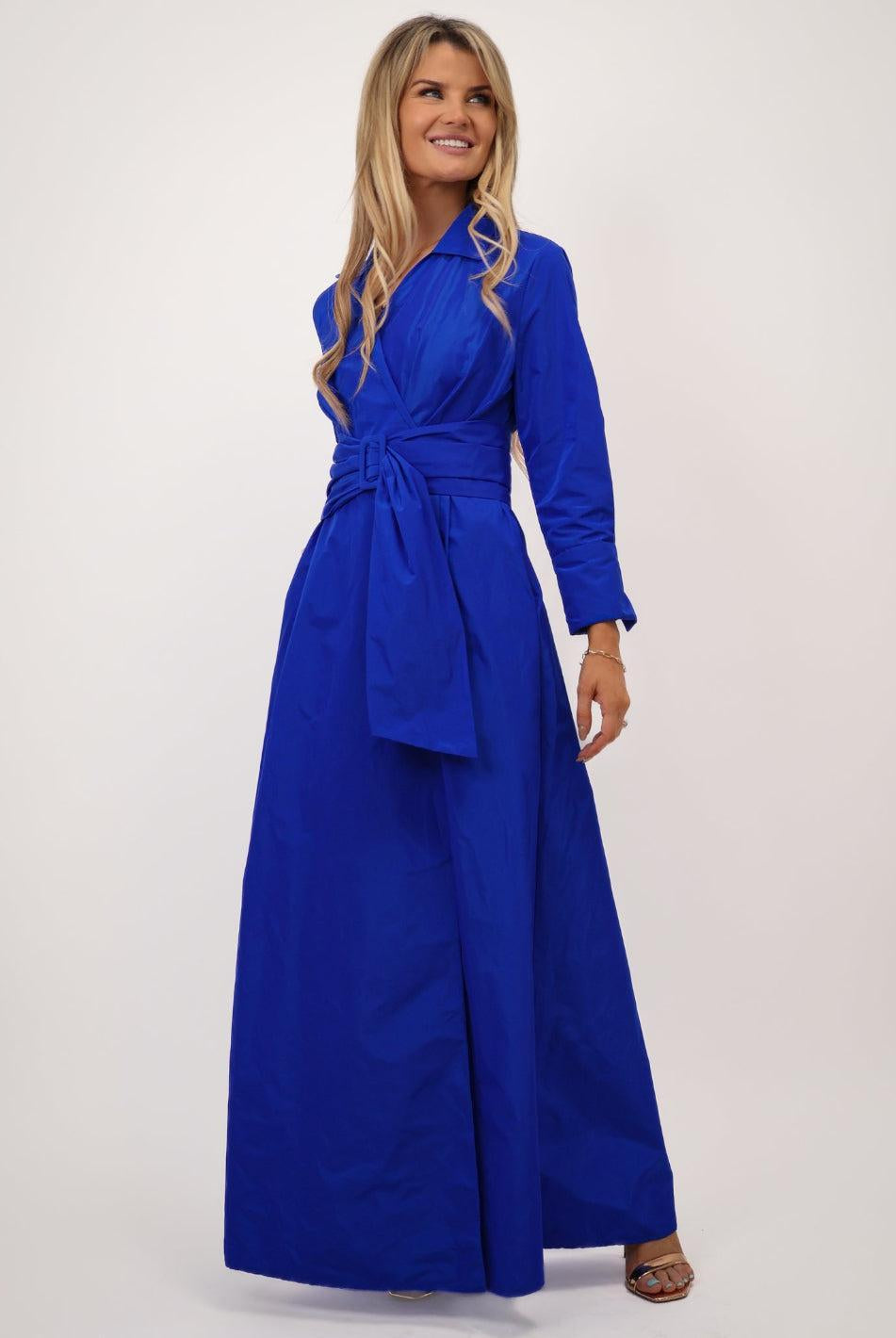 Kate & Pippa Penelope Tafetta Maxi Dress In Blue-Kate & Pippa Autumn/Winter Ladies Clothing