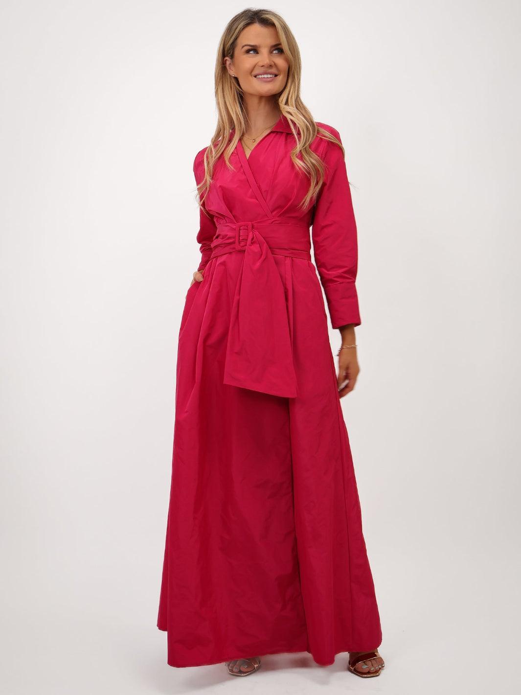 Kate & Pippa Penelope Taffeta Maxi Dress In Pink-Kate & Pippa Autumn/Winter Ladies Clothing