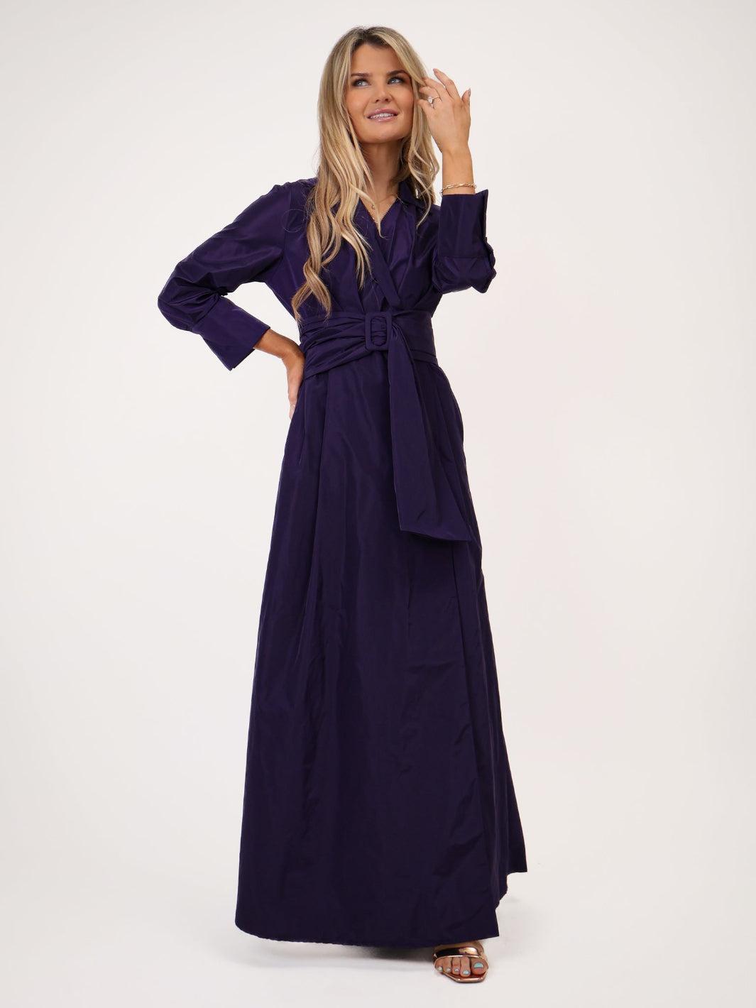 Kate & Pippa Penelope Taffeta Maxi Dress In Purple-Kate & Pippa Autumn/Winter Ladies Clothing