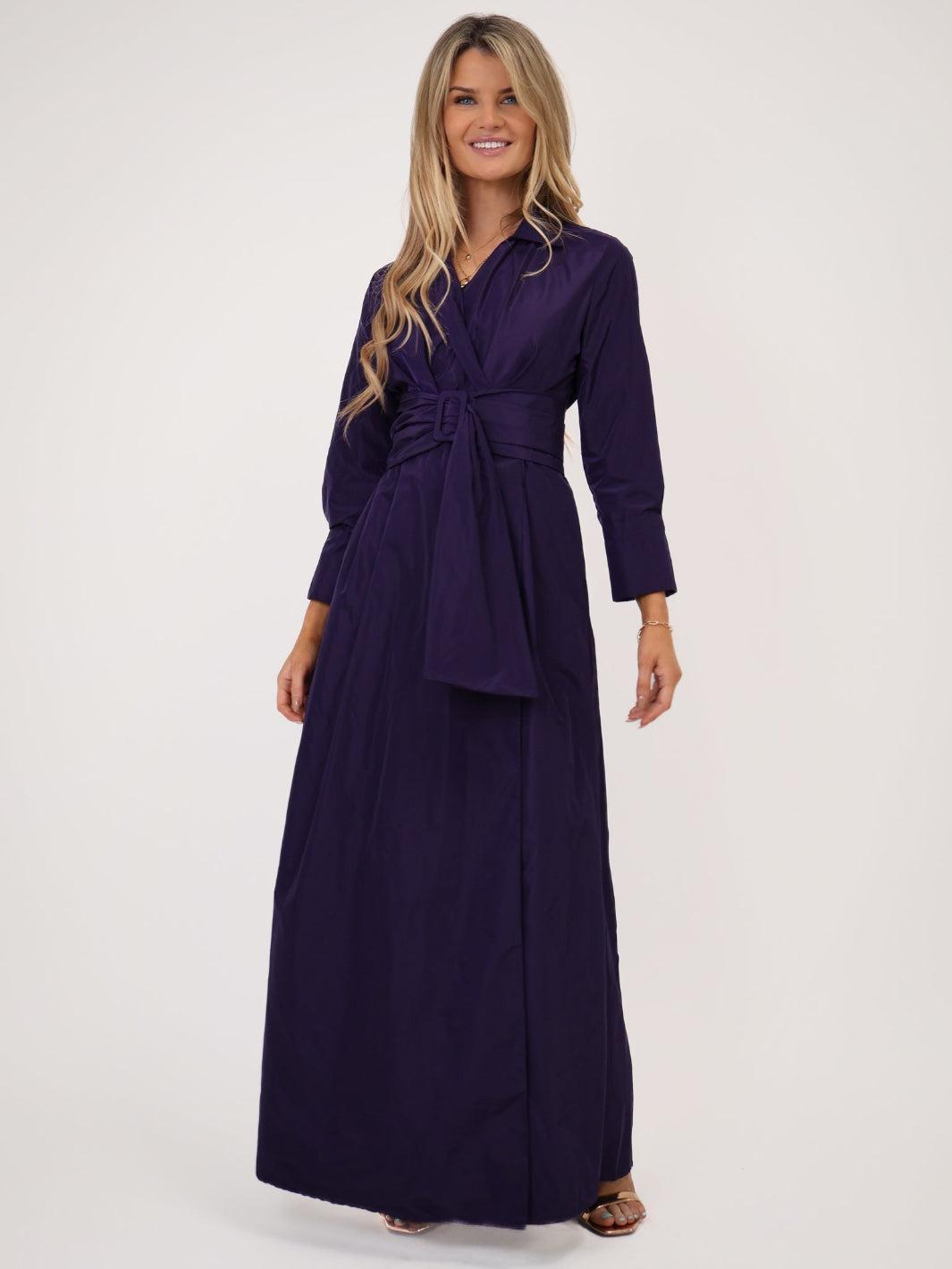 Kate & Pippa Penelope Taffeta Maxi Dress In Purple-Kate & Pippa Autumn/Winter Ladies Clothing