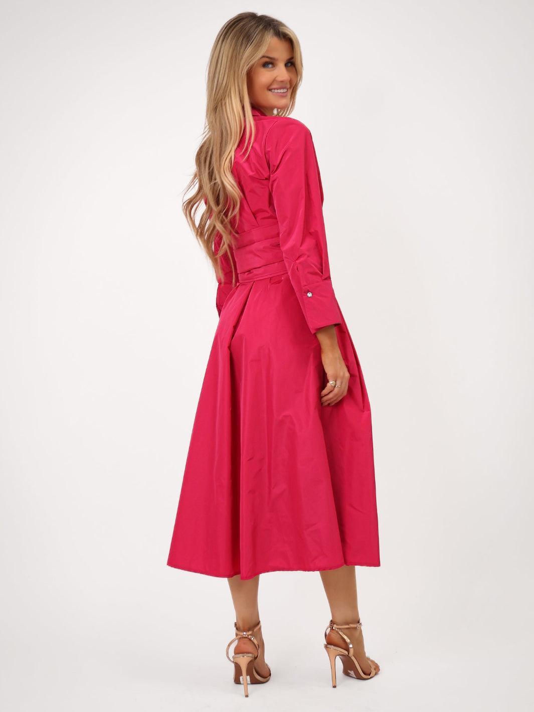 Kate & Pippa Penelope Taffeta Midi Dress In Pink-Kate & Pippa Autumn/Winter Ladies Clothing
