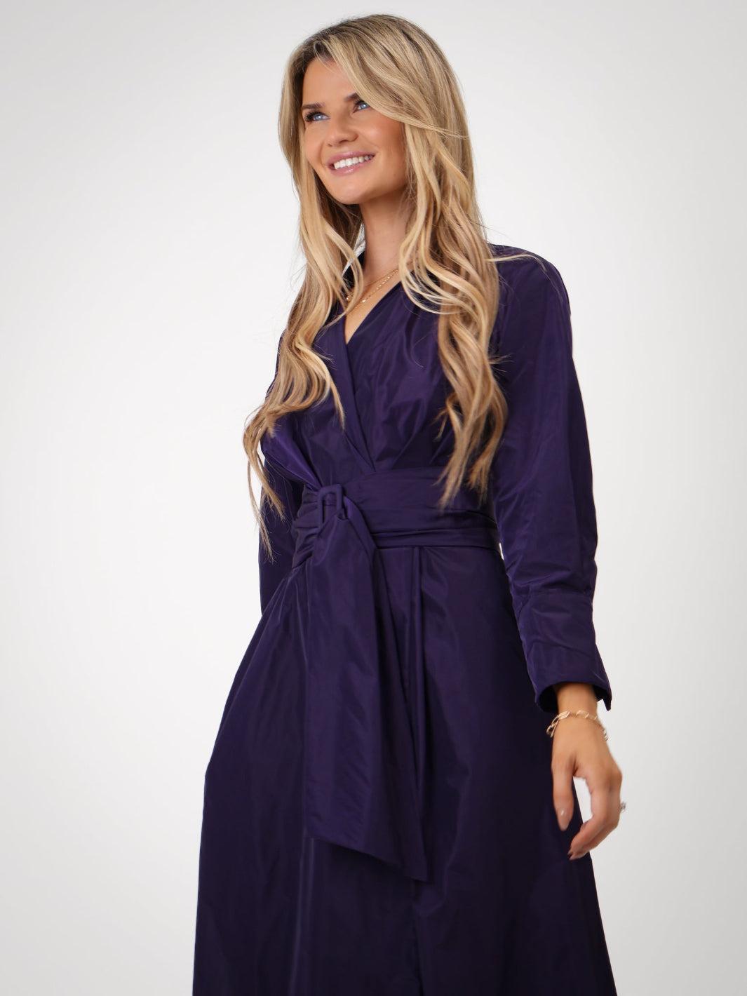 Kate & Pippa Penelope Taffeta Midi Dress In Purple-Kate & Pippa Autumn/Winter Ladies Clothing