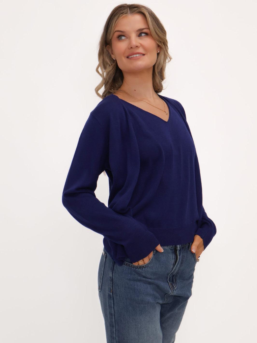 Kate & Pippa Poppy Two-In-One Cardigan In Navy-Kate & Pippa