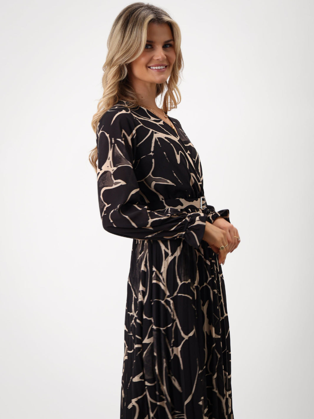 Kate & Pippa Positano Midi Dress In Black Print-Kate & Pippa Autumn/Winter Ladies Clothing