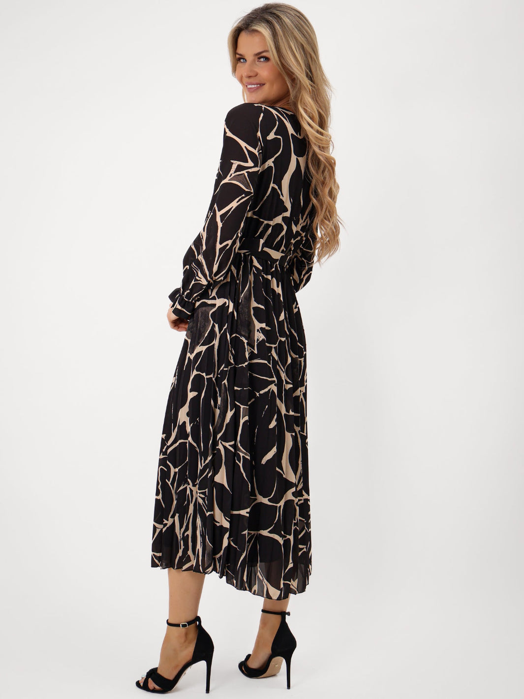 Kate & Pippa Positano Midi Dress In Black Print-Kate & Pippa Autumn/Winter Ladies Clothing