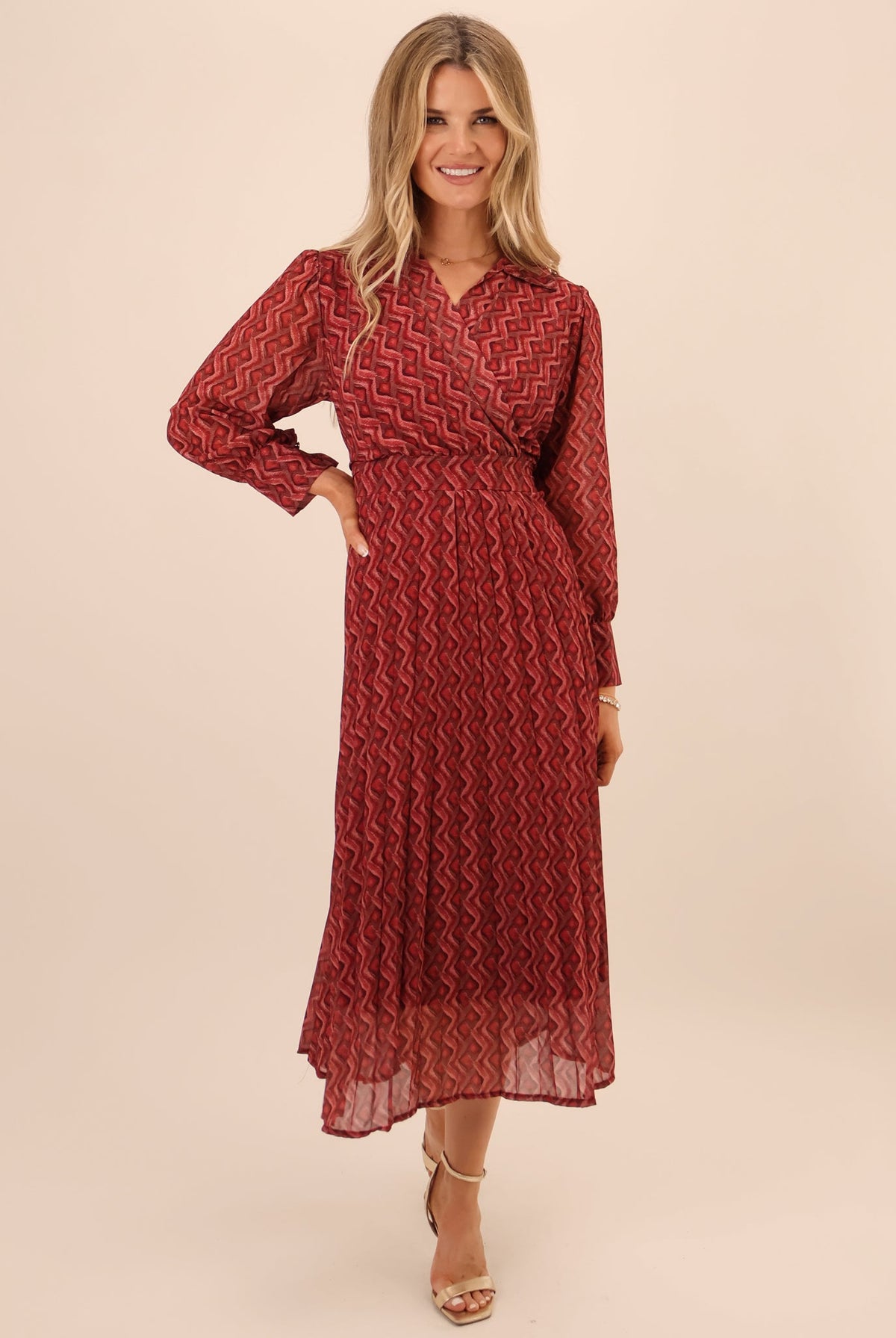 Kate & Pippa Positano Midi Dress In Red-Kate & Pippa