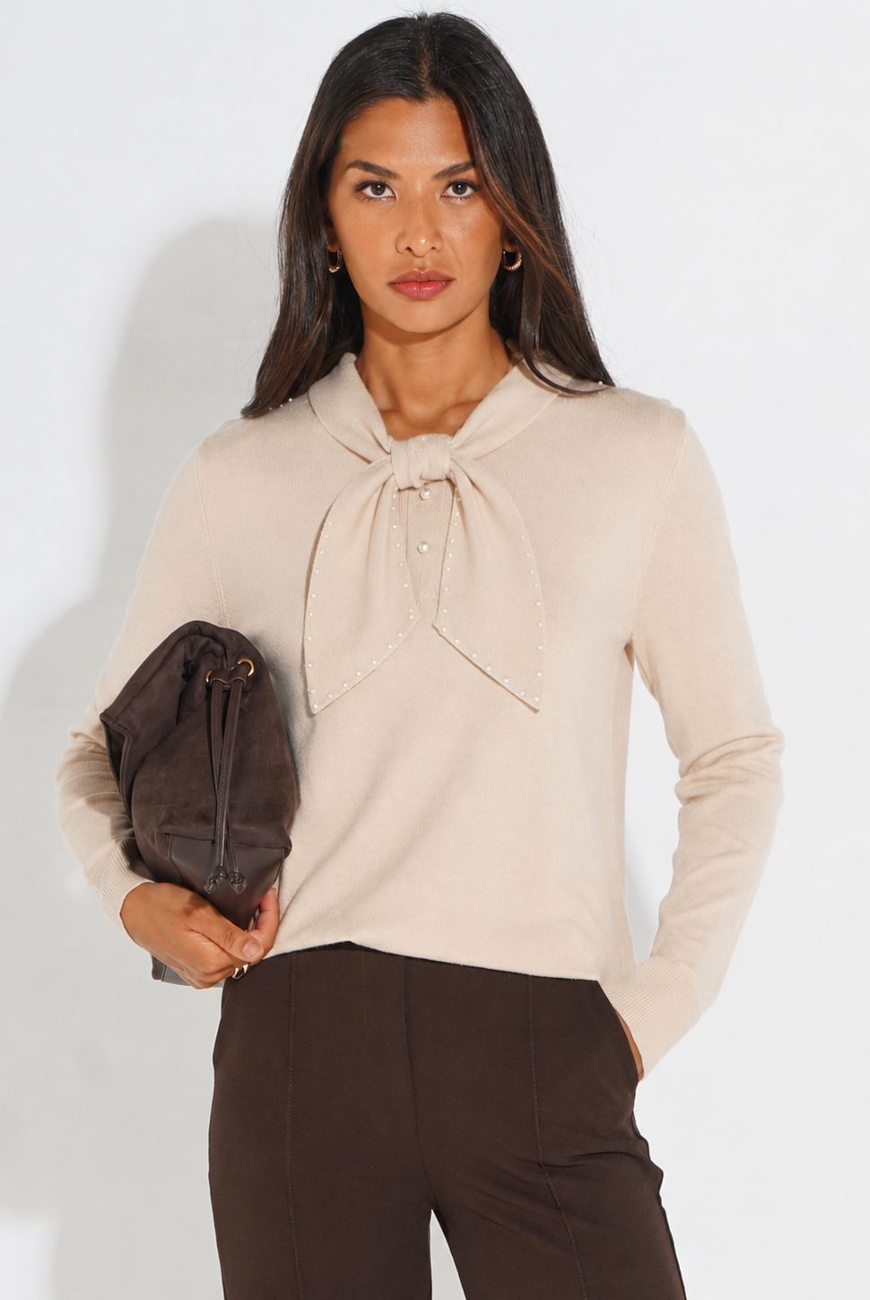 Kate & Pippa Presley Knit Top In Beige-Kate & Pippa