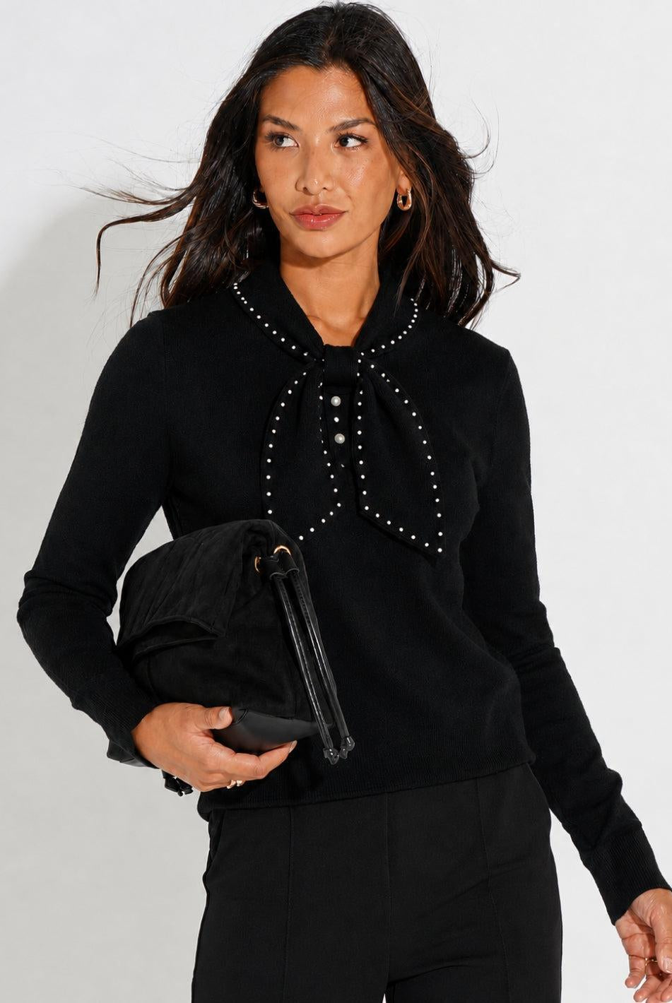 Kate & Pippa Presley Knit Top In Black-Kate & Pippa