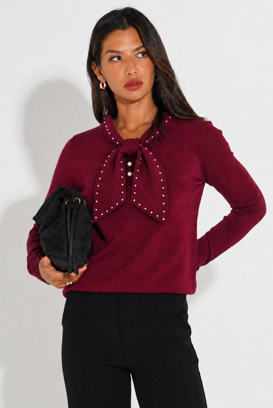 Kate & Pippa Presley Knit Top In Plum-Kate & Pippa