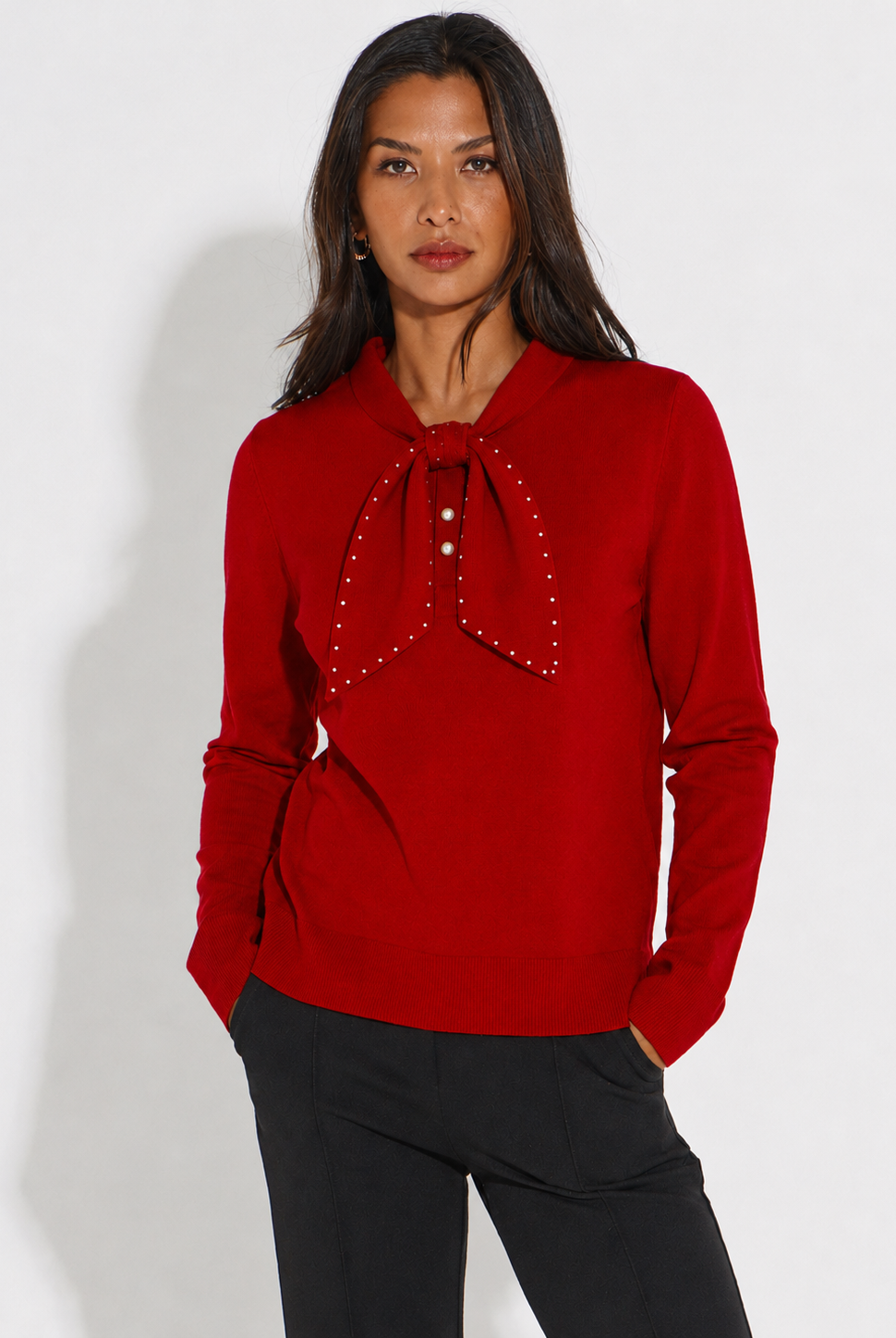 Kate & Pippa Presley Knit Top In Red-Kate & Pippa