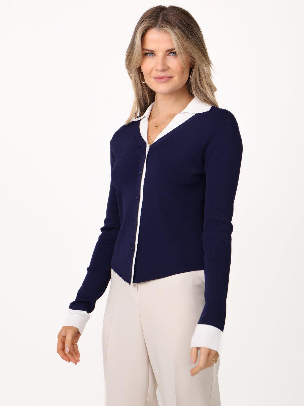Kate & Pippa Raya Cardigan In Navy-Kate & Pippa