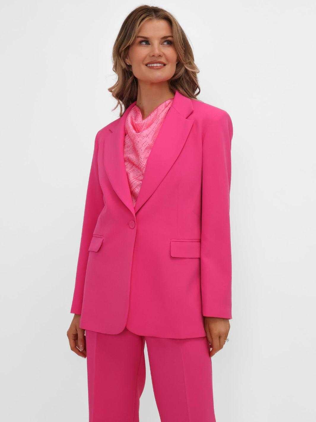 Kate & Pippa Sassari Blazer In Fuchsia Pink-Kate & Pippa