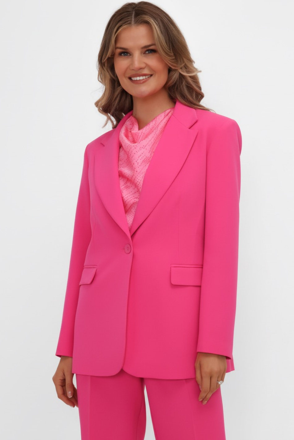 Kate & Pippa Sassari Blazer In Fuchsia Pink-Kate & Pippa