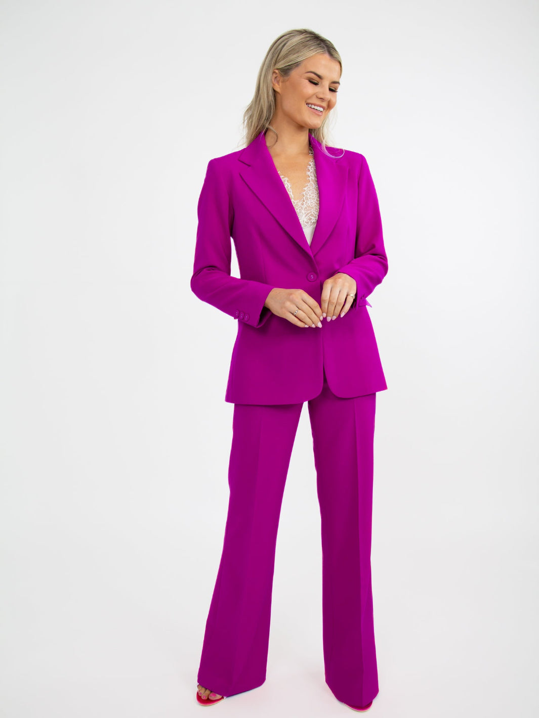 Kate & Pippa Sassari Blazer In Magenta-Kate & Pippa Autumn/Winter Ladies Clothing