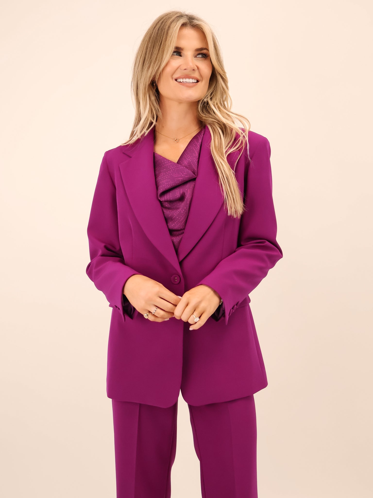 Kate & Pippa Sassari Blazer In Magenta-Kate & Pippa