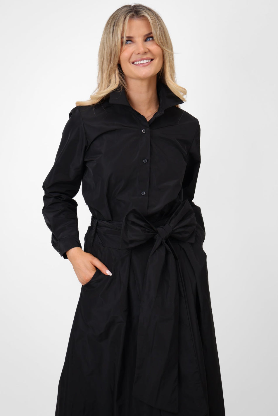 Kate & Pippa Serena Taffeta Shirt In Black-Kate & Pippa Autumn/Winter Ladies Clothing