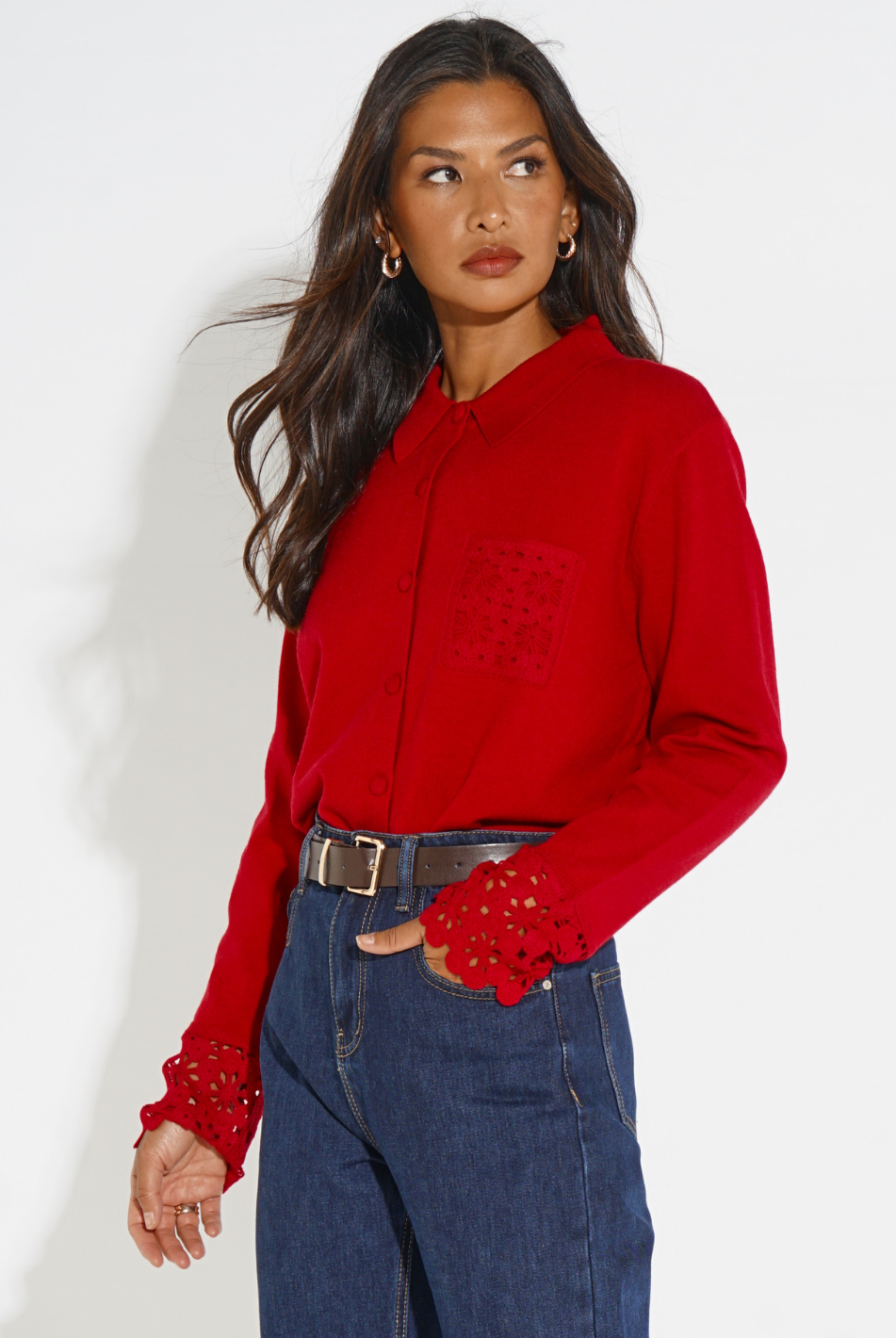 Kate & Pippa Shyloh Cardigan In Red-Kate & Pippa