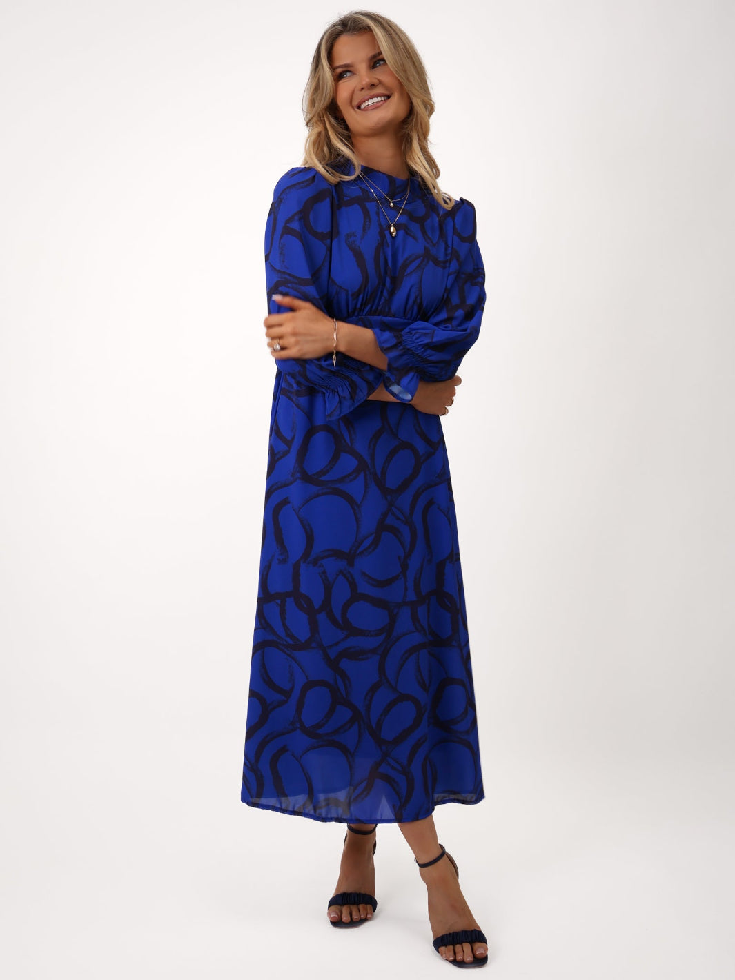 Kate & Pippa Simona Midi Dress In Royal Blue / Navy-Kate & Pippa Autumn/Winter Ladies Clothing