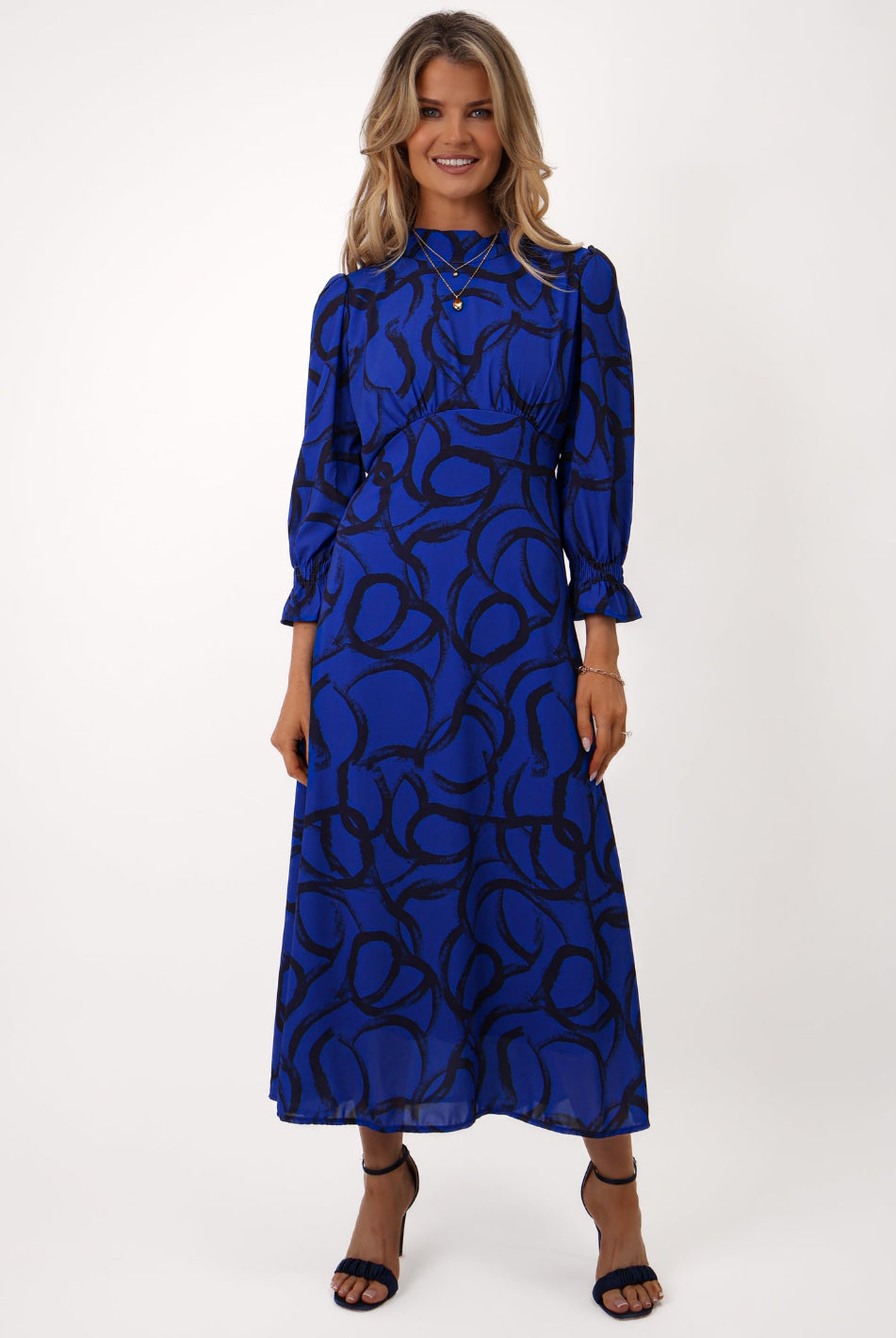 Kate & Pippa Simona Midi Dress In Royal Blue / Navy-Kate & Pippa Autumn/Winter Ladies Clothing