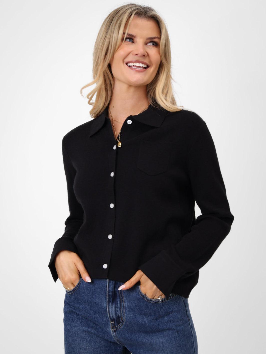 Kate & Pippa Sofi Cardigan In Black-Kate & Pippa Autumn/Winter Ladies Clothing