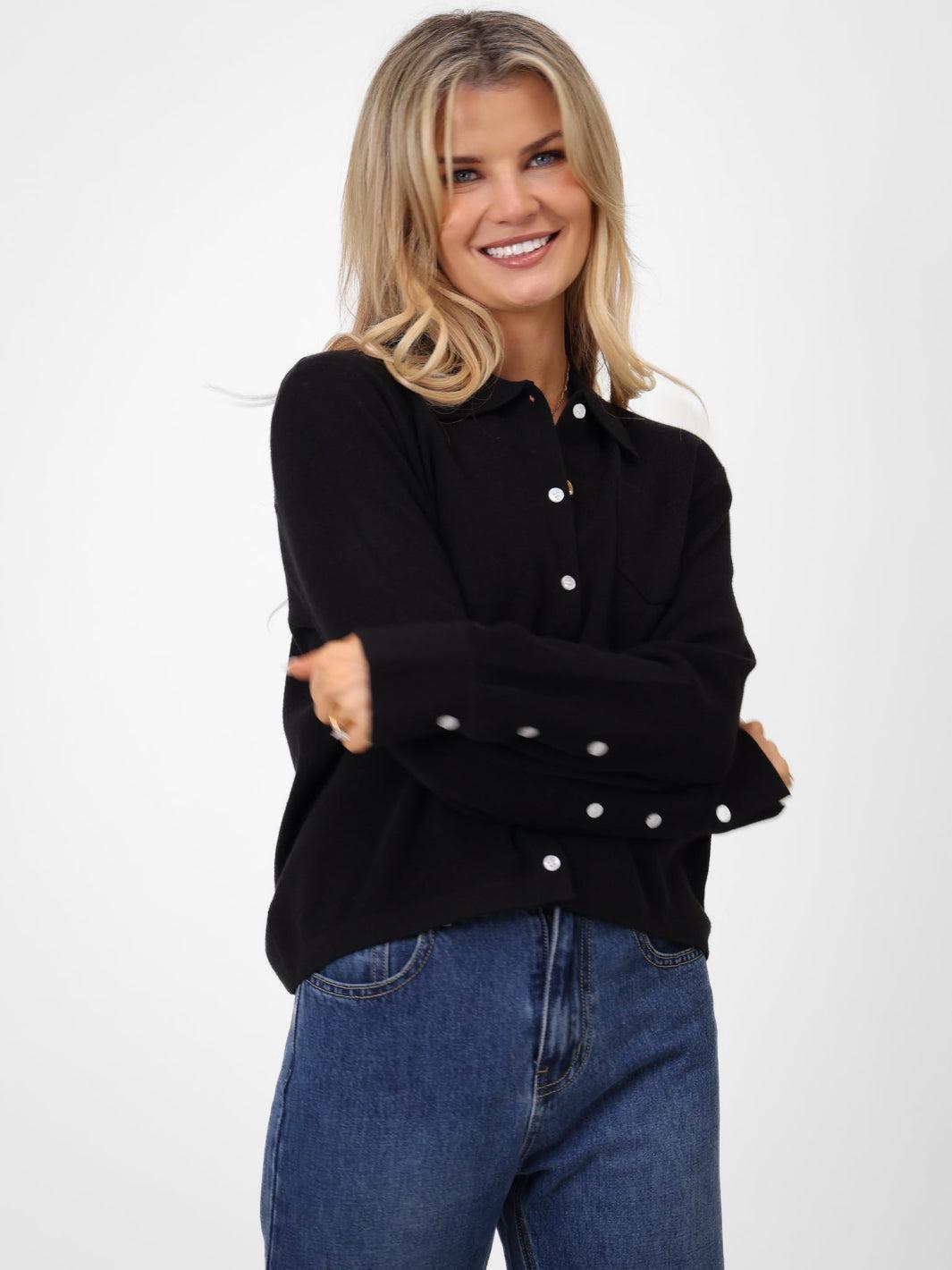Kate & Pippa Sofi Cardigan In Black-Kate & Pippa Autumn/Winter Ladies Clothing