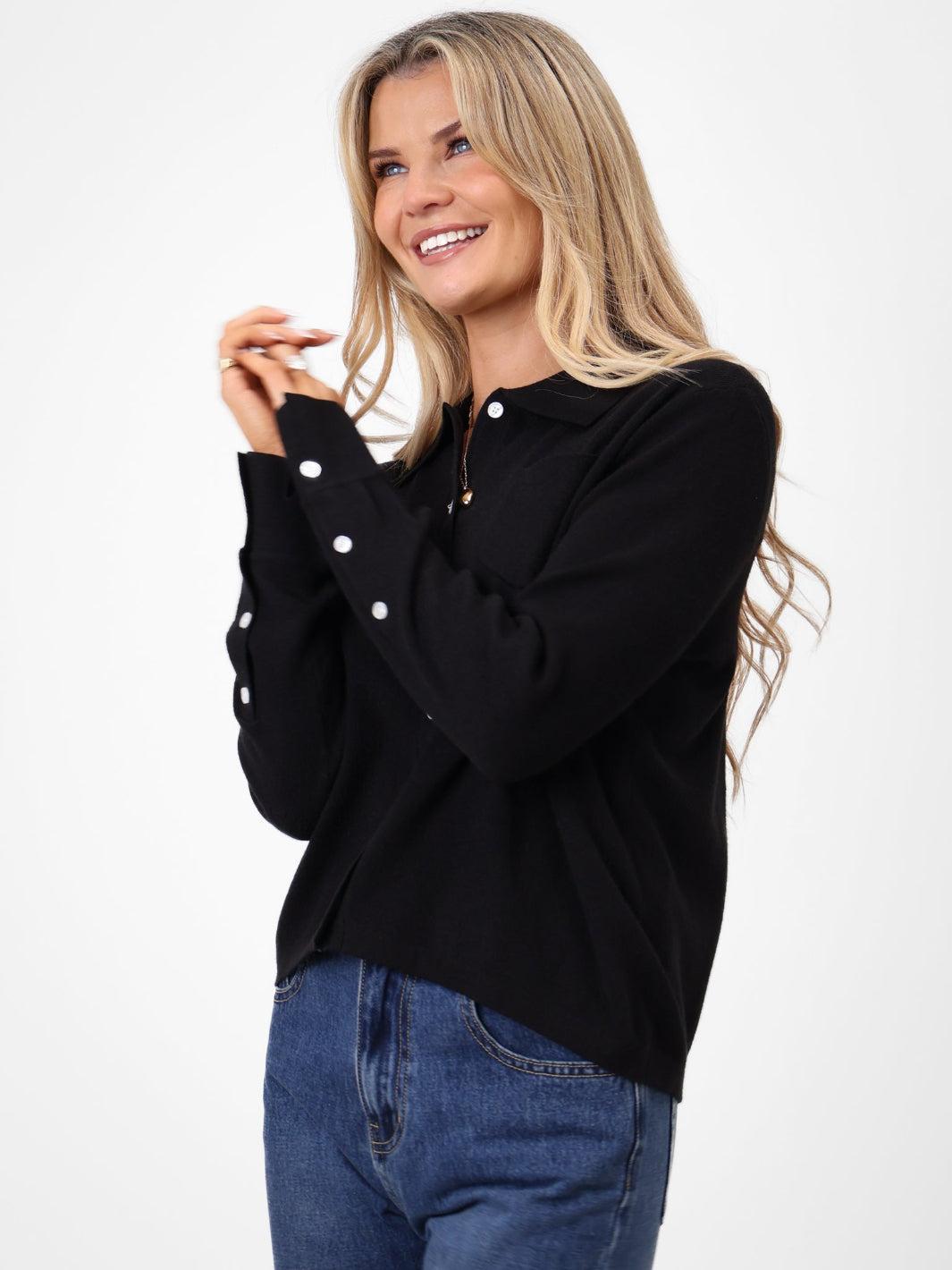 Kate & Pippa Sofi Cardigan In Black-Kate & Pippa Autumn/Winter Ladies Clothing