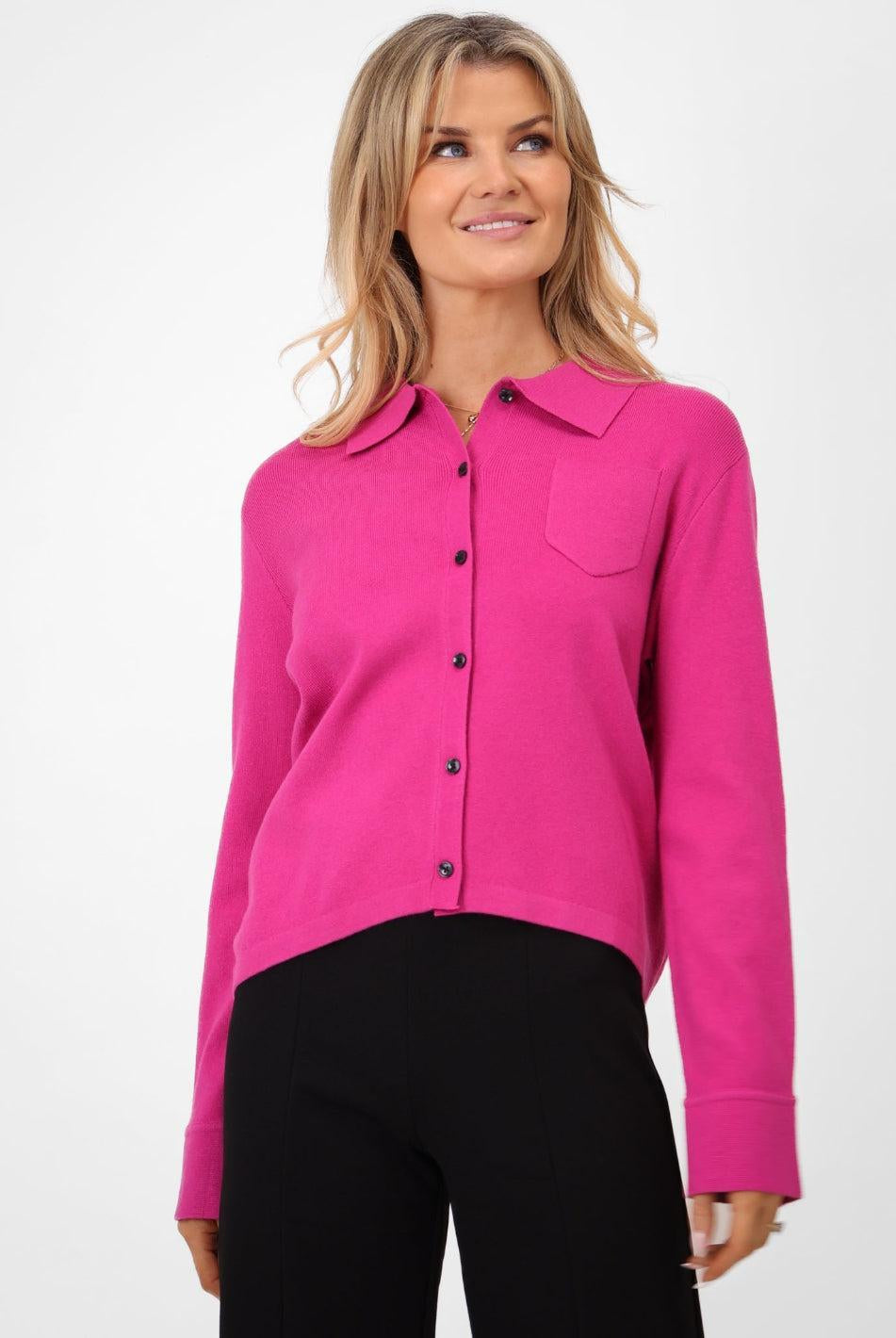 Kate & Pippa Sofi Cardigan In Magenta-Kate & Pippa Autumn/Winter Ladies Clothing