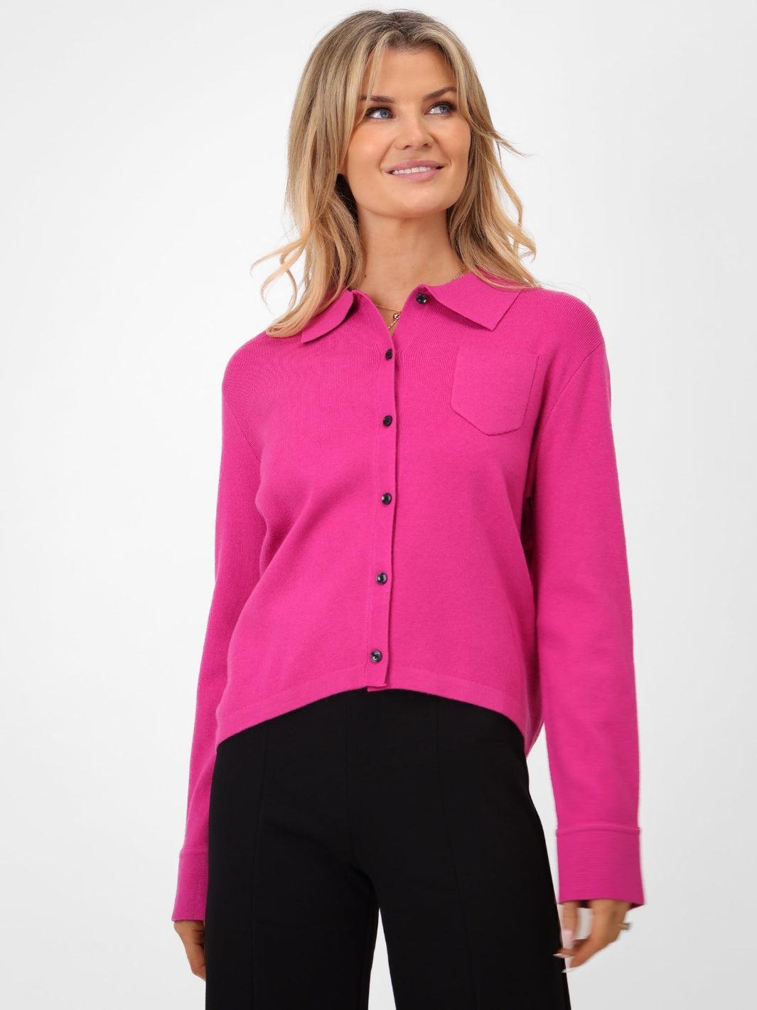 Kate & Pippa Sofi Cardigan In Magenta-Kate & Pippa Autumn/Winter Ladies Clothing
