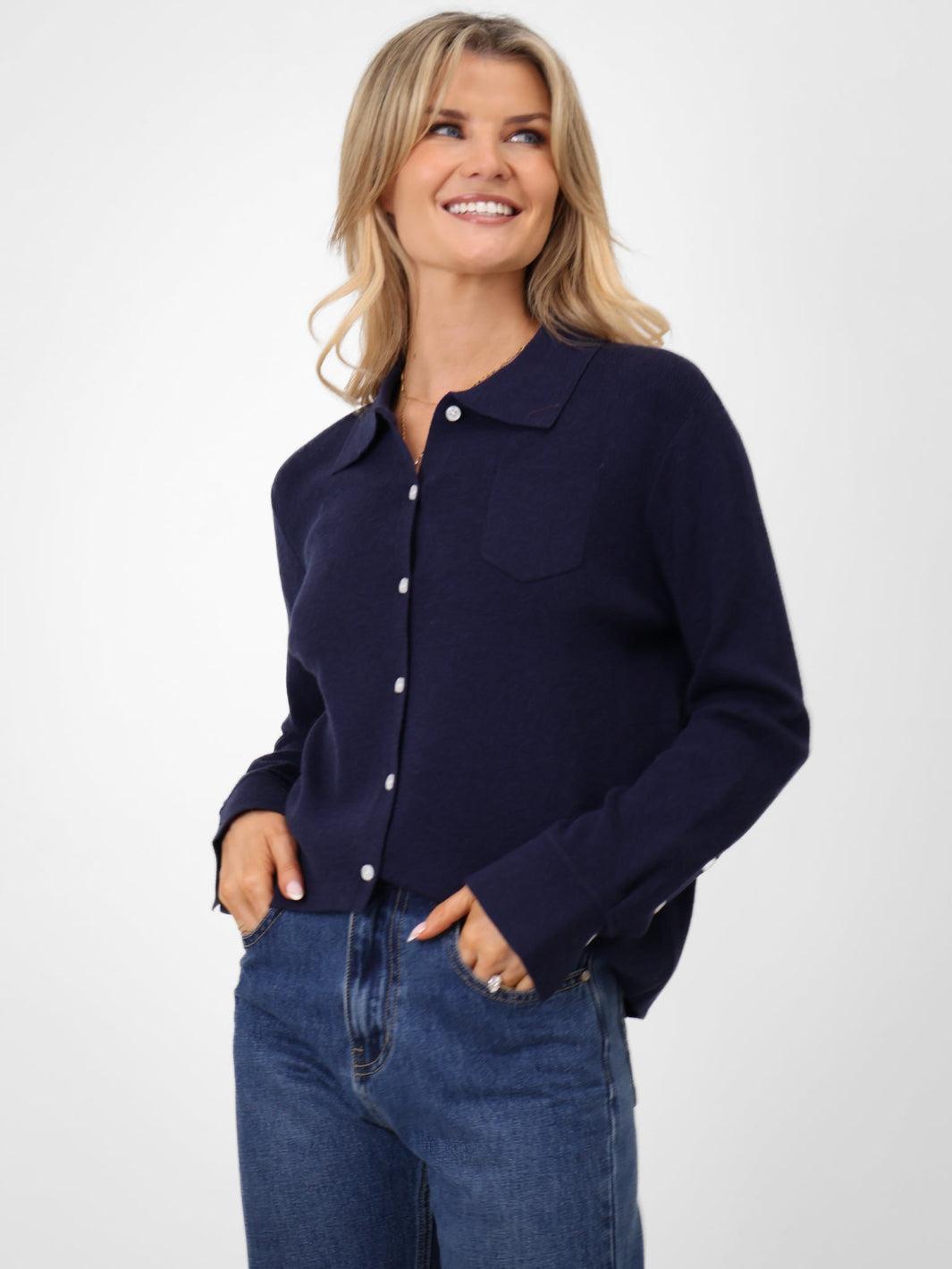 Kate & Pippa Sofi Cardigan In Navy-Kate & Pippa Autumn/Winter Ladies Clothing