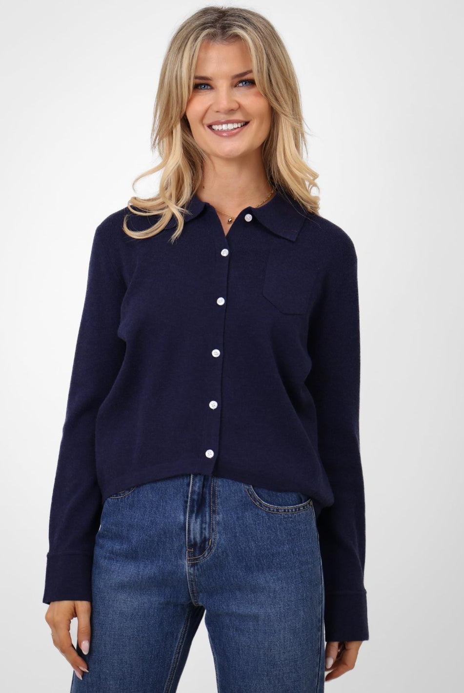 Kate & Pippa Sofi Cardigan In Navy-Kate & Pippa Autumn/Winter Ladies Clothing