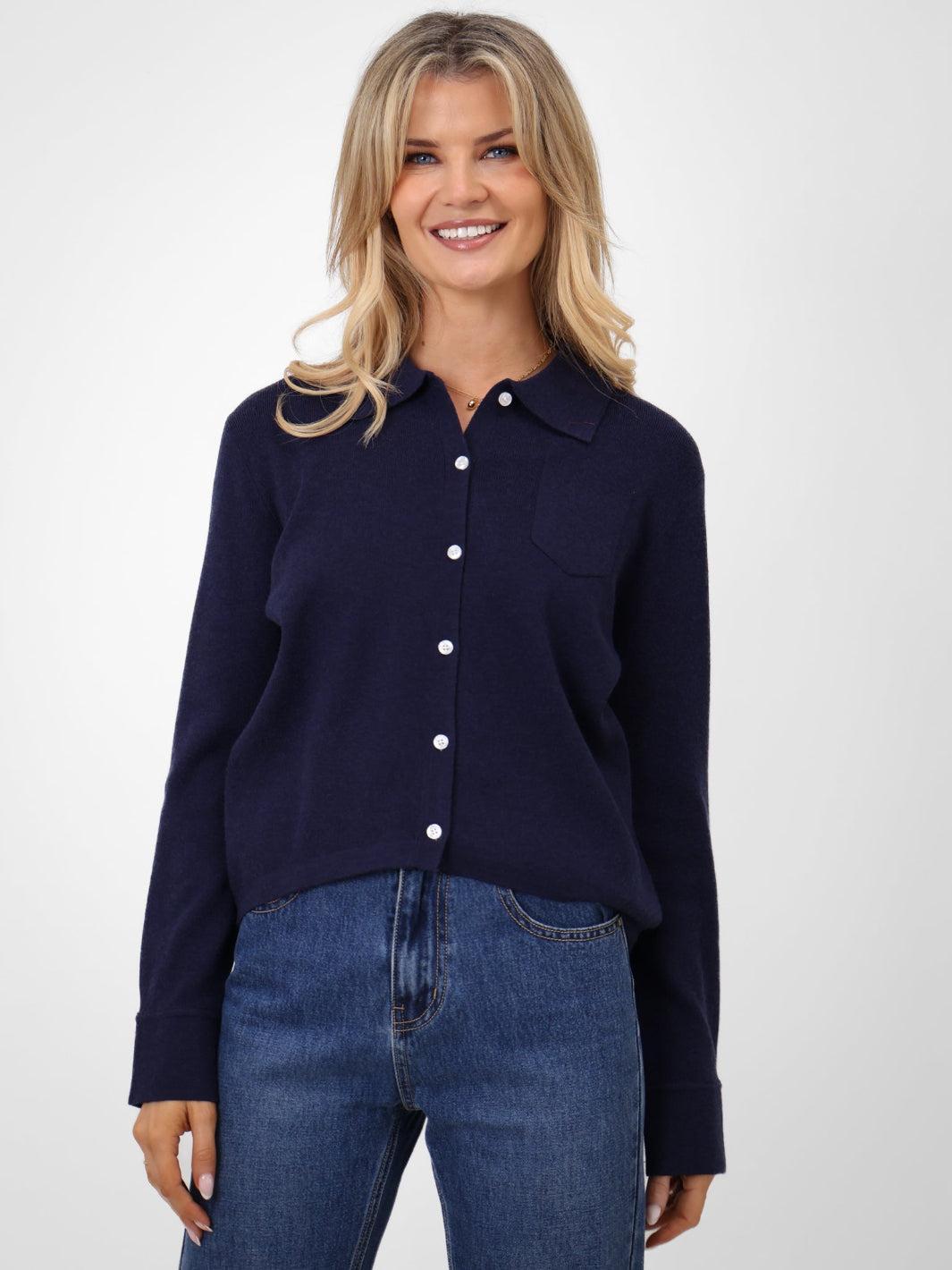 Kate & Pippa Sofi Cardigan In Navy-Kate & Pippa Autumn/Winter Ladies Clothing