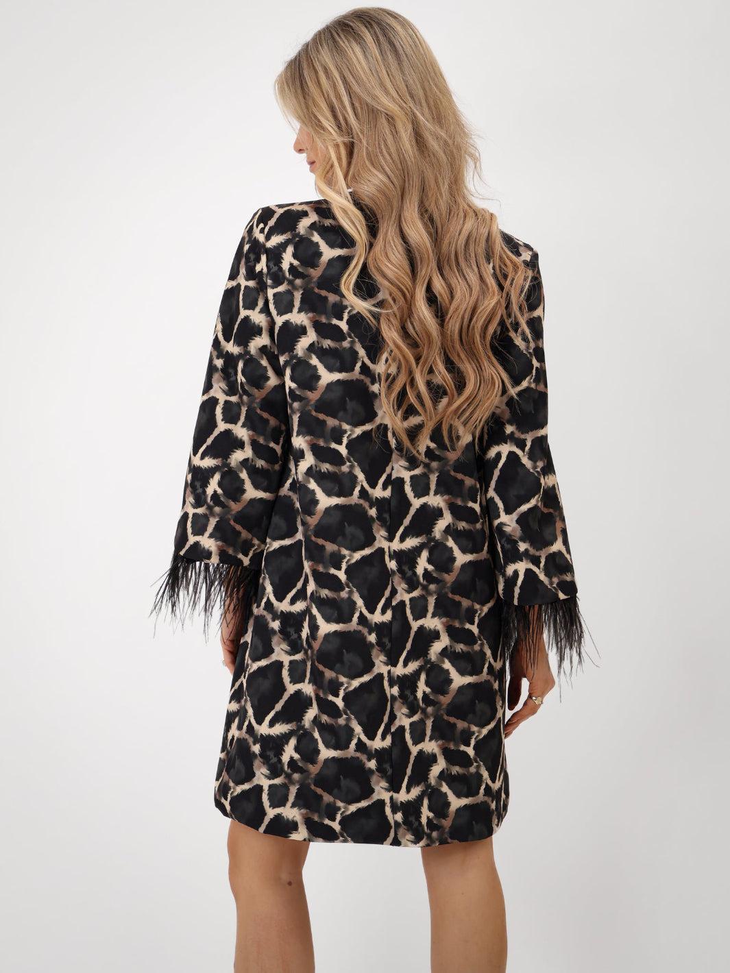 Kate & Pippa Taylor Mini Shift Dress In Black Print-Kate & Pippa Autumn/Winter Ladies Clothing