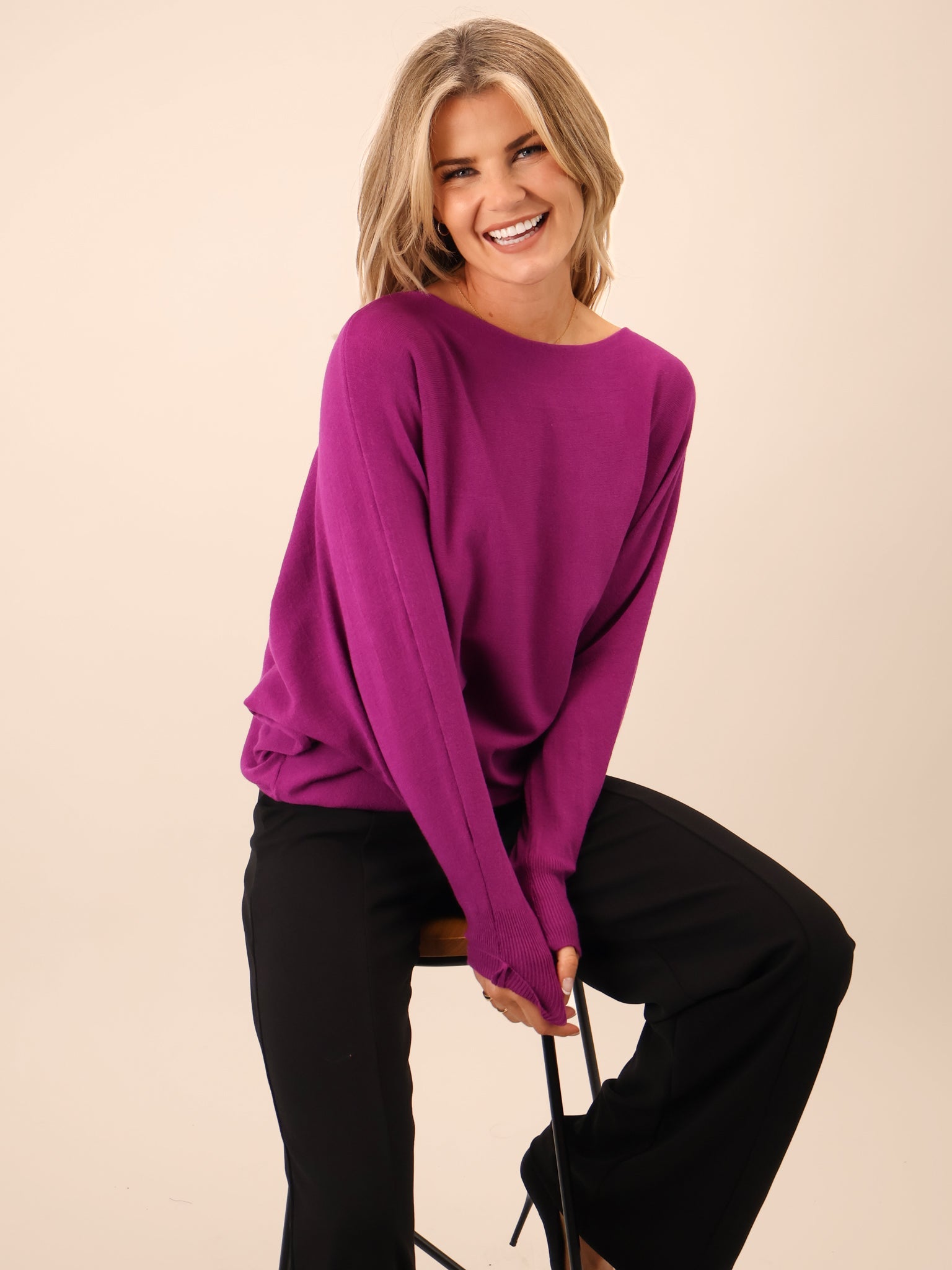 Kate & Pippa Venice Bow Knit In Magenta-Kate & Pippa