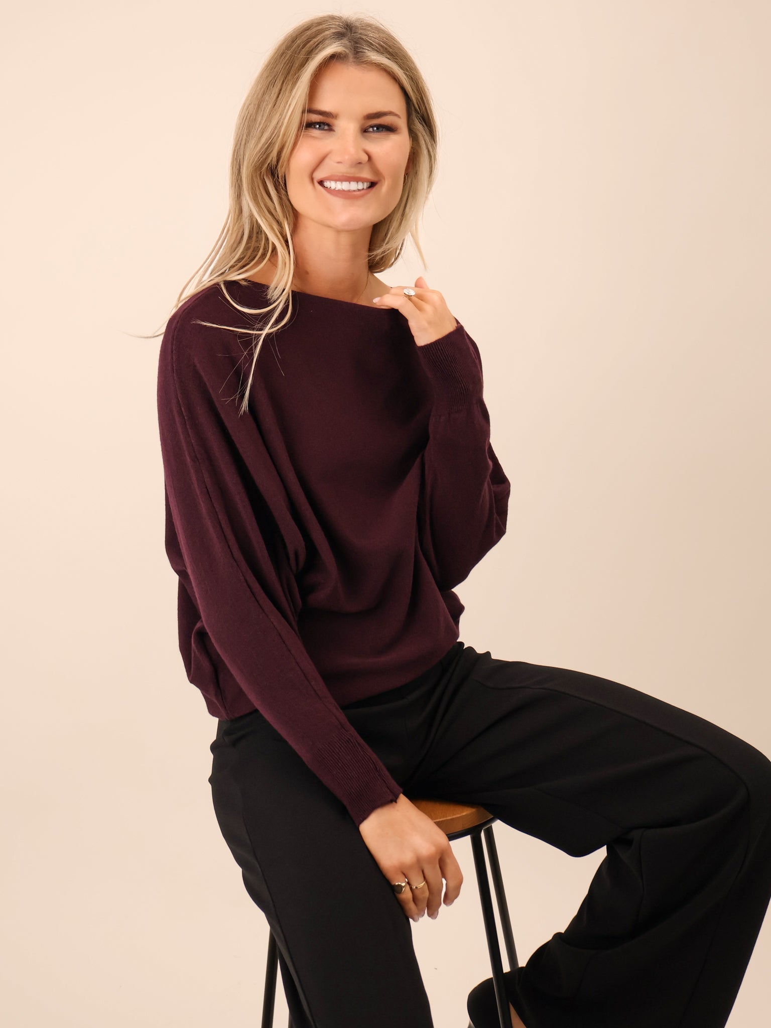 Kate & Pippa Venice Bow Knit In Mulberry-Kate & Pippa