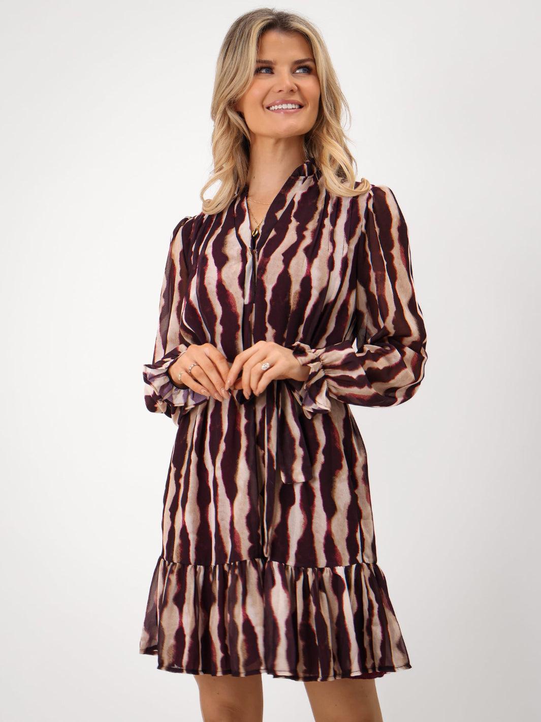 Kate & Pippa Venus Mini Dress In Purple Print-Kate & Pippa Autumn/Winter Ladies Clothing