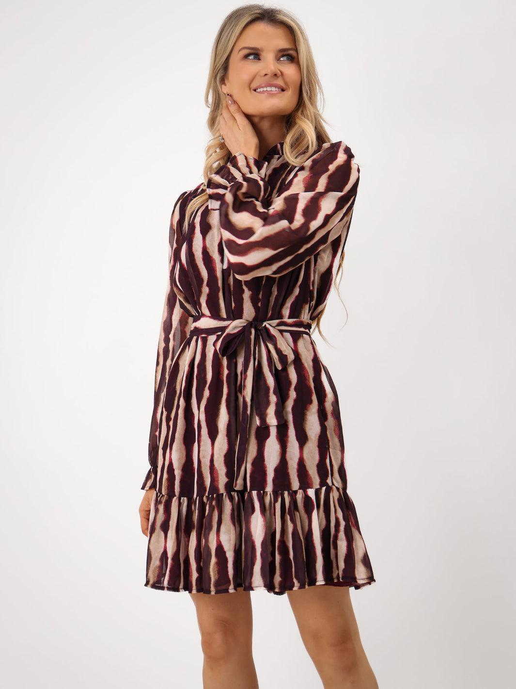Kate & Pippa Venus Mini Dress In Purple Print-Kate & Pippa Autumn/Winter Ladies Clothing