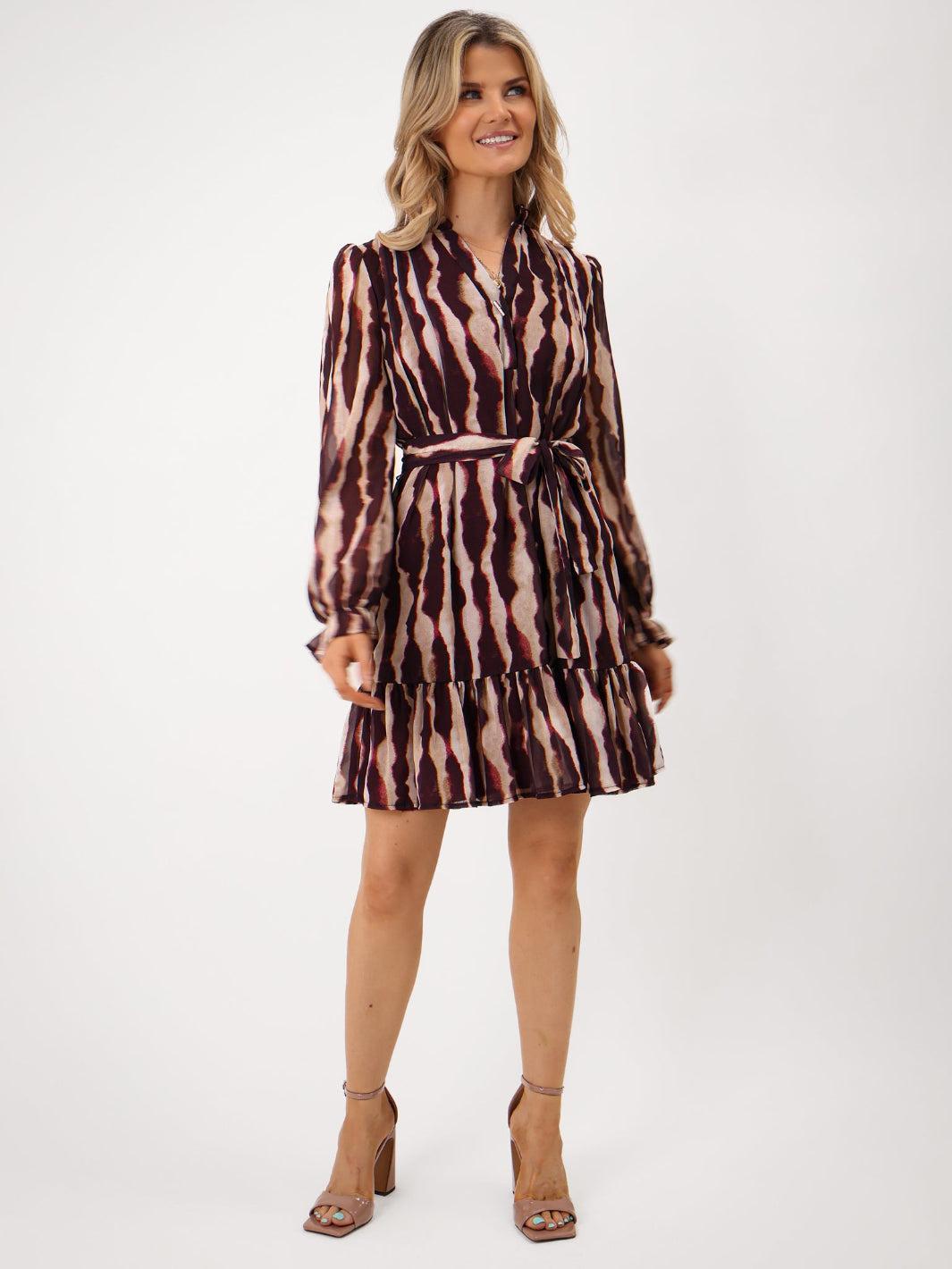 Kate & Pippa Venus Mini Dress In Purple Print-Kate & Pippa Autumn/Winter Ladies Clothing
