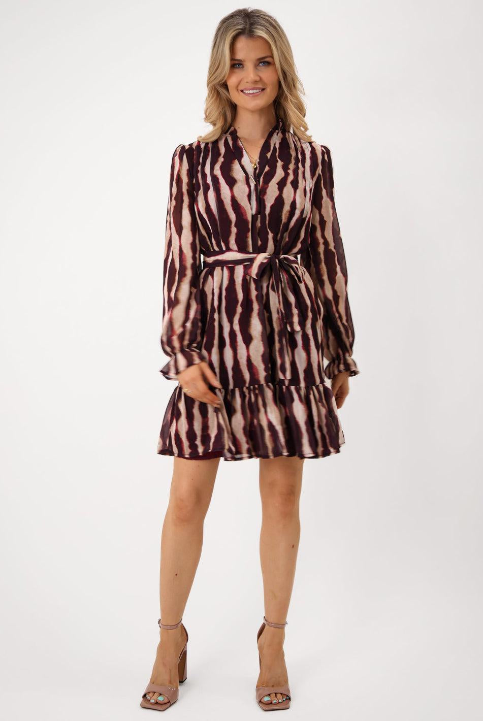 Kate & Pippa Venus Mini Dress In Purple Print-Kate & Pippa Autumn/Winter Ladies Clothing