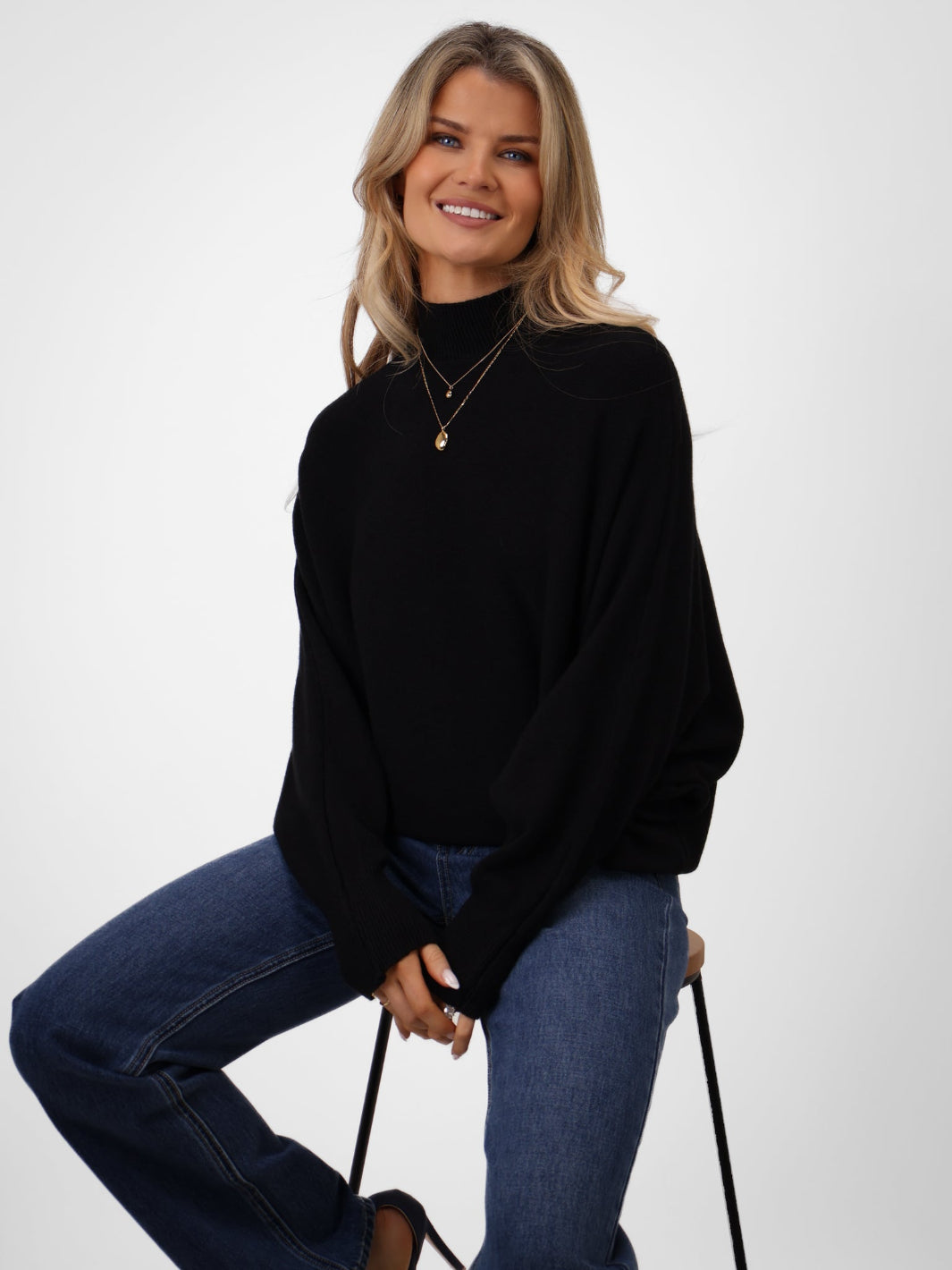 Kate & Pippa Verona Knit Jumper In Black-Kate & Pippa Autumn/Winter Ladies Clothing