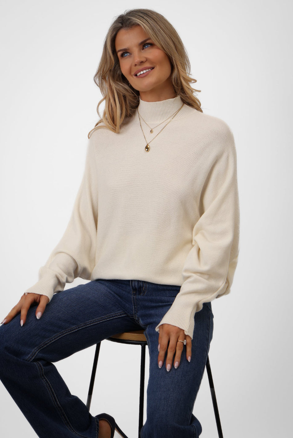 Kate & Pippa Verona Knit Jumper In Cream-Kate & Pippa Autumn/Winter Ladies Clothing