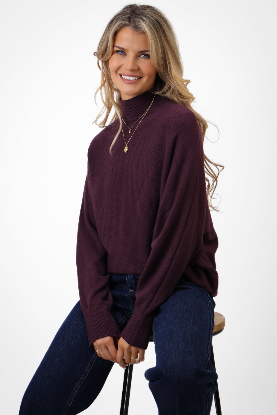 Kate & Pippa Verona Knit Jumper In Mulberry-Kate & Pippa Autumn/Winter Ladies Clothing