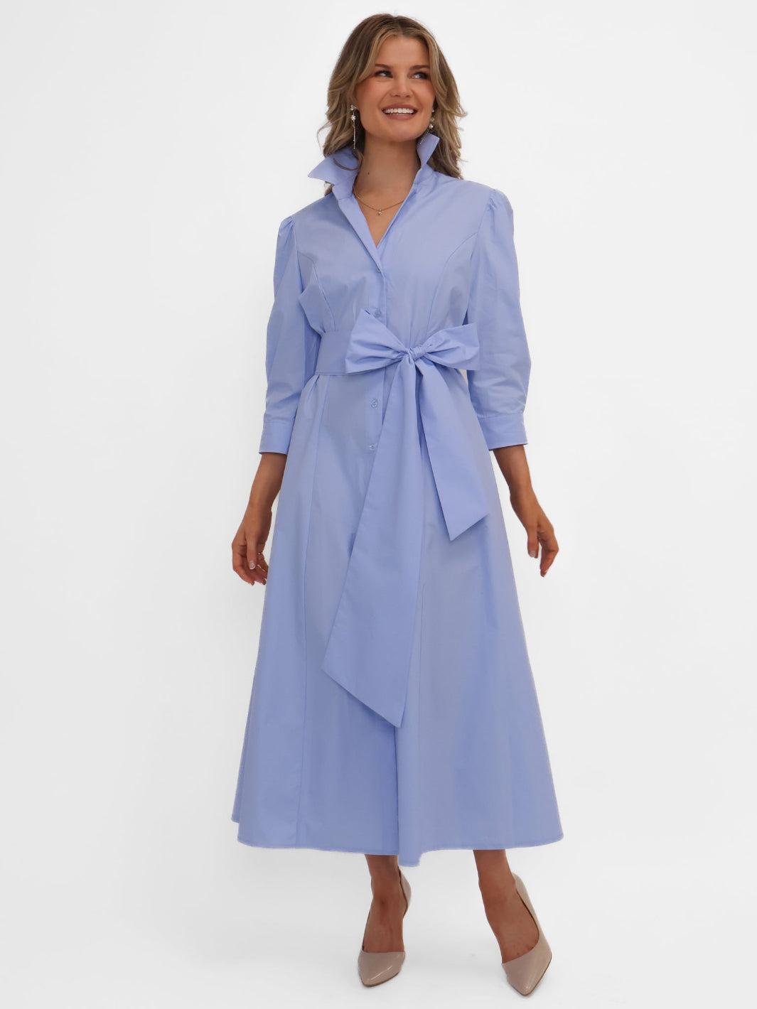 Kate & Pippa Victoria Midi Dress In Light Blue-Kate & Pippa