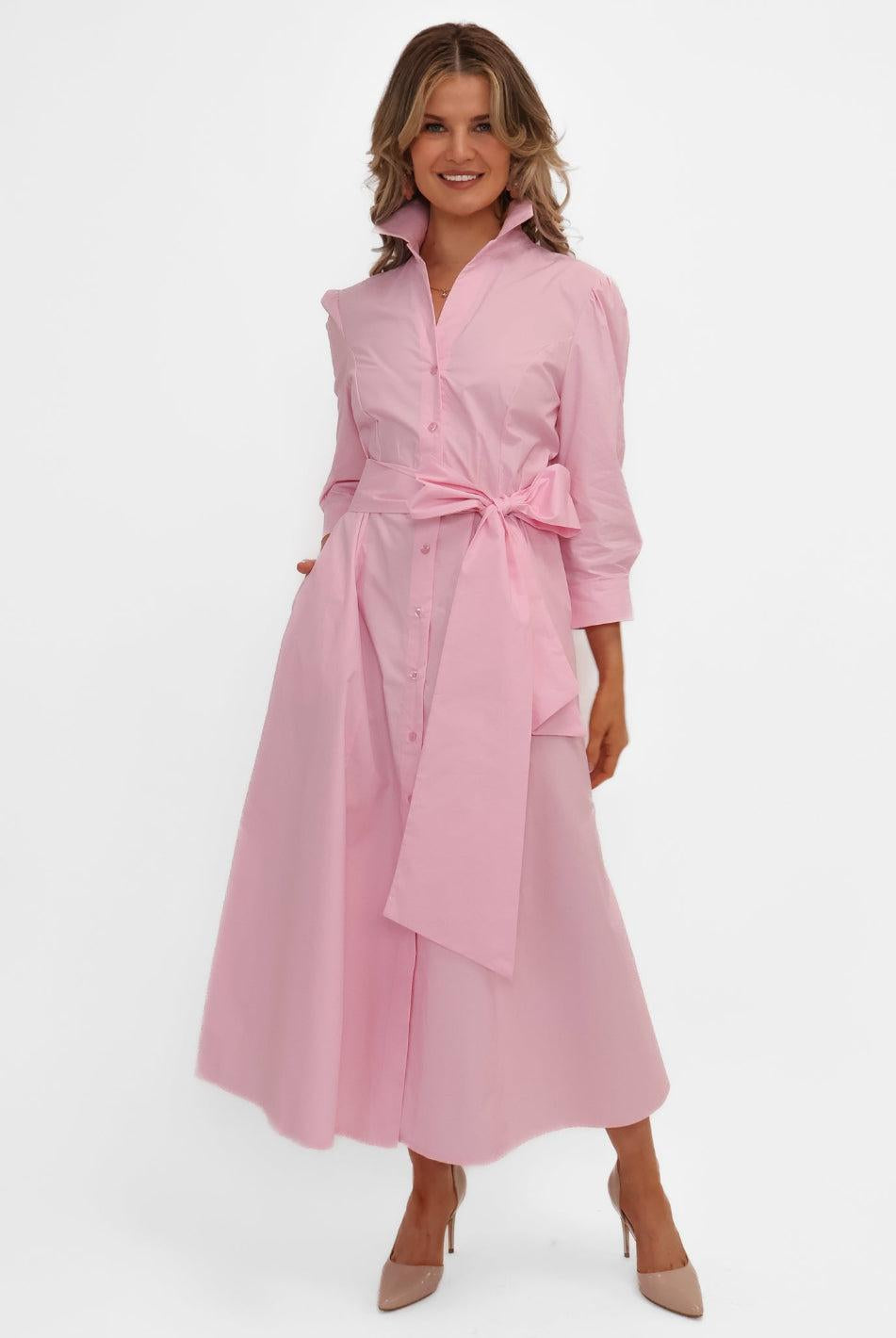 Kate & Pippa Victoria Midi Dress In Light Pink-Kate & Pippa