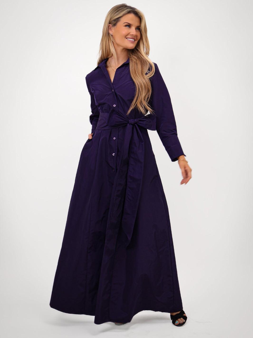 Kate & Pippa Victoria Taffeta Maxi Dress In Purple-Kate & Pippa Autumn/Winter Ladies Clothing