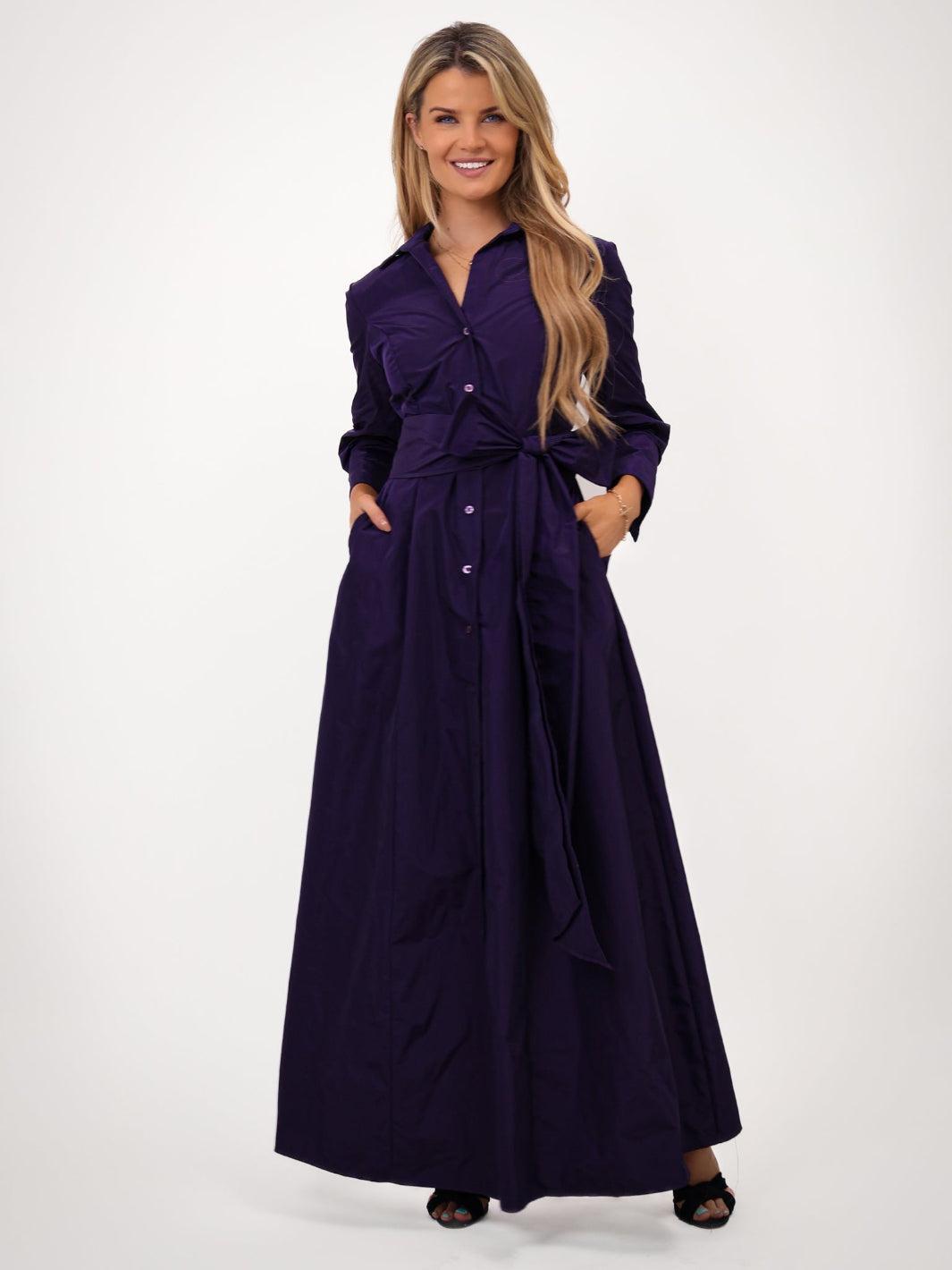 Kate & Pippa Victoria Taffeta Maxi Dress In Purple-Kate & Pippa Autumn/Winter Ladies Clothing