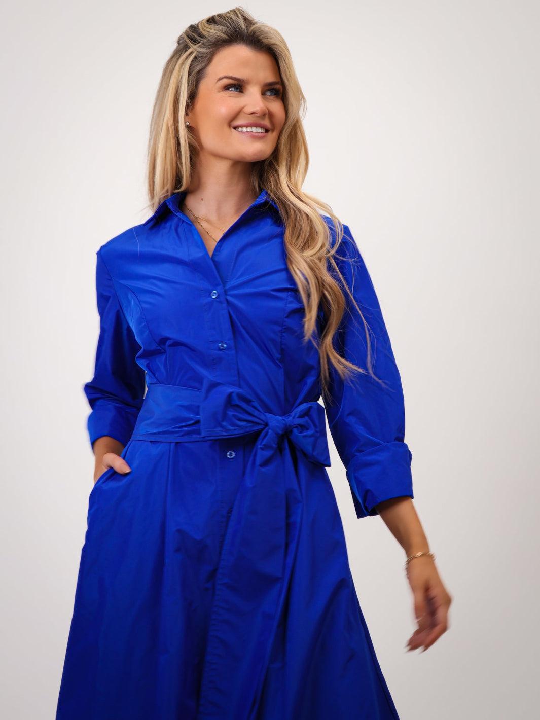 Kate & Pippa Victoria Taffeta Maxi Dress In Royal Blue-Kate & Pippa Autumn/Winter Ladies Clothing