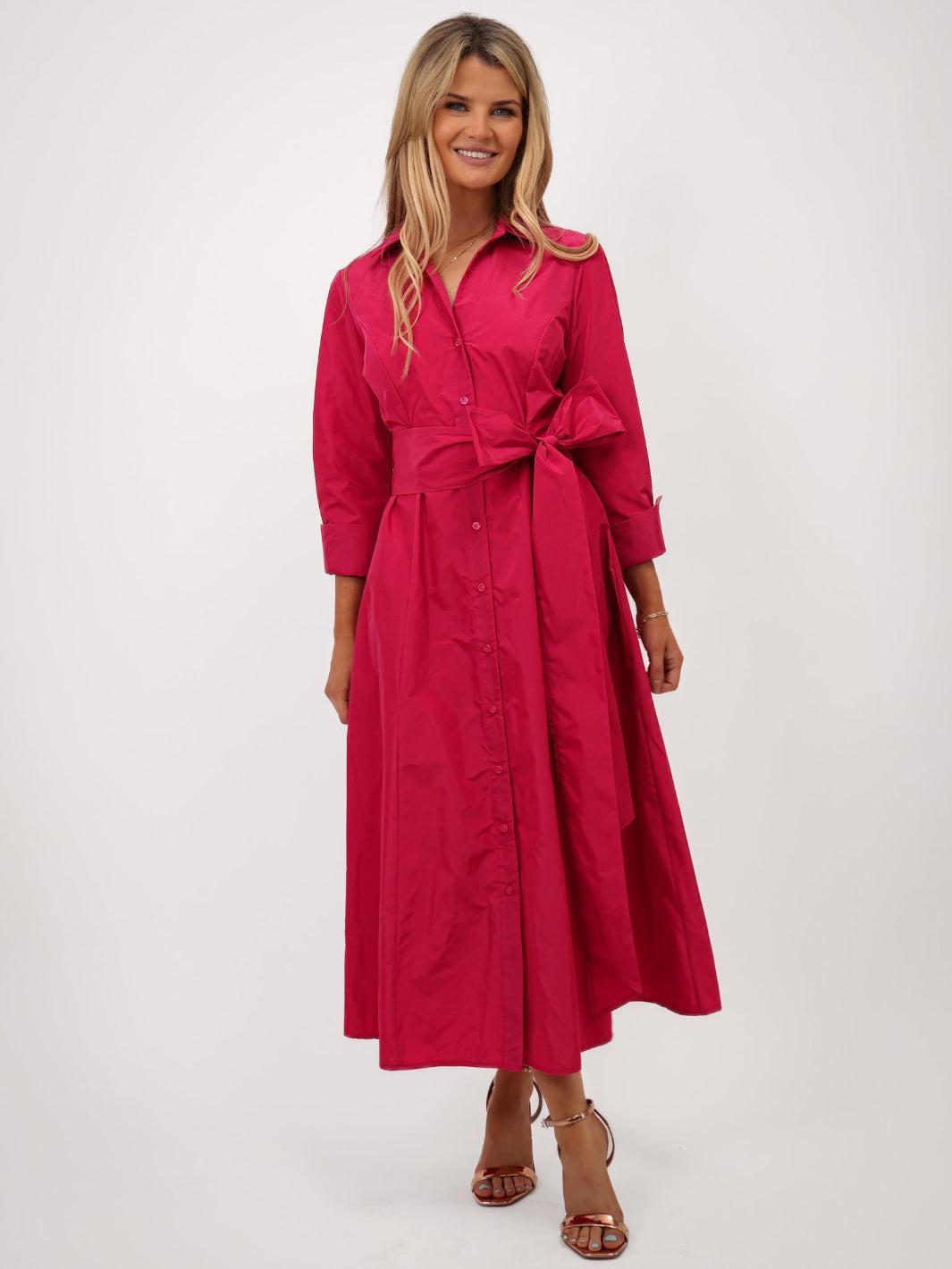Kate & Pippa Victoria Taffeta Midi Dress In Pink-Kate & Pippa Autumn/Winter Ladies Clothing