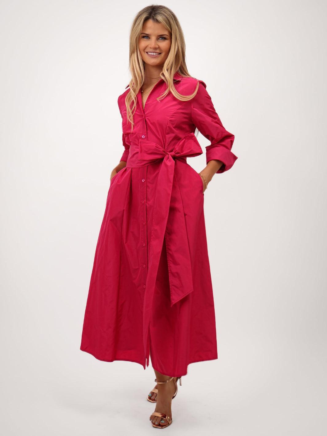 Kate & Pippa Victoria Taffeta Midi Dress In Pink-Kate & Pippa Autumn/Winter Ladies Clothing